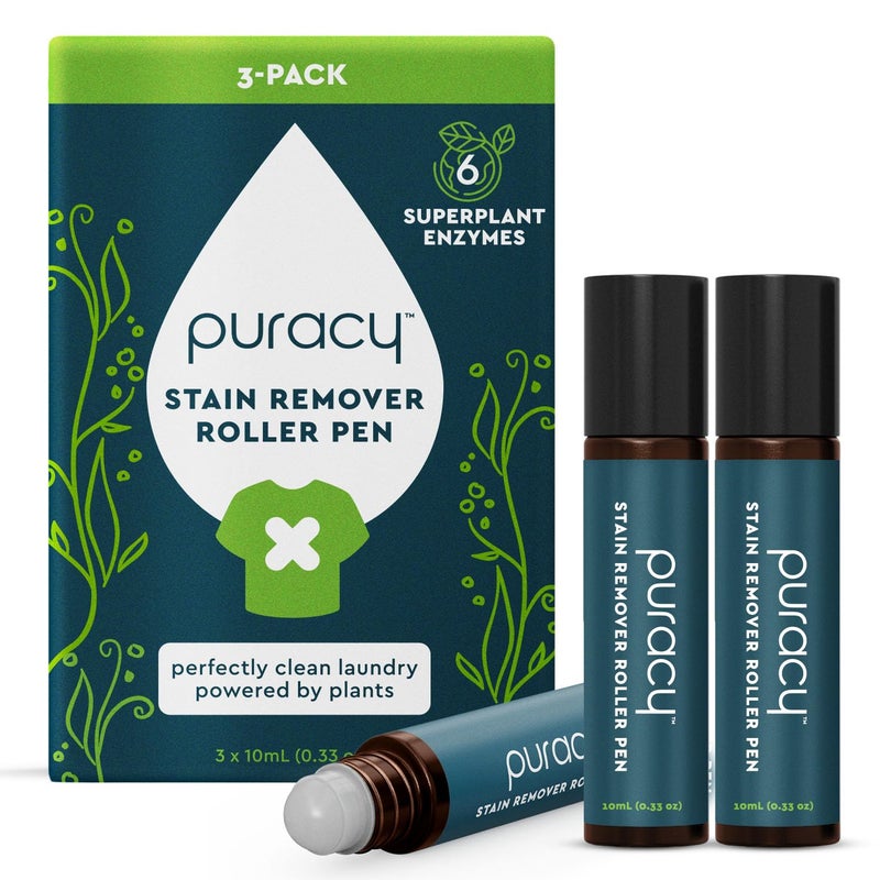 Puracy Stain Remover Pen, Natural Based Travel and Laundry Stain Cleaner for Clothes, Baby Essentials, Kids Stains, Oil and Fabric Spot Cleaner, Unscented (Stain Remover Pen, 0.33 oz, 3 pack) - Image 1